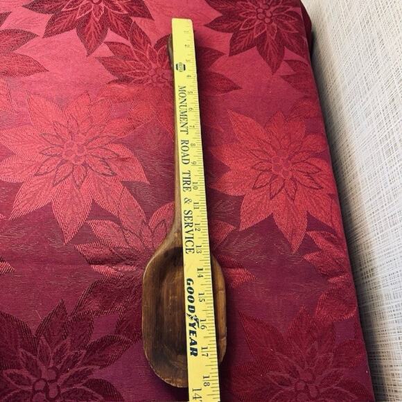 Vintage Wooden Brown Spoon, Large 18" x 3 1/2" Primitive Carved Folk Art - Picture 5 of 7